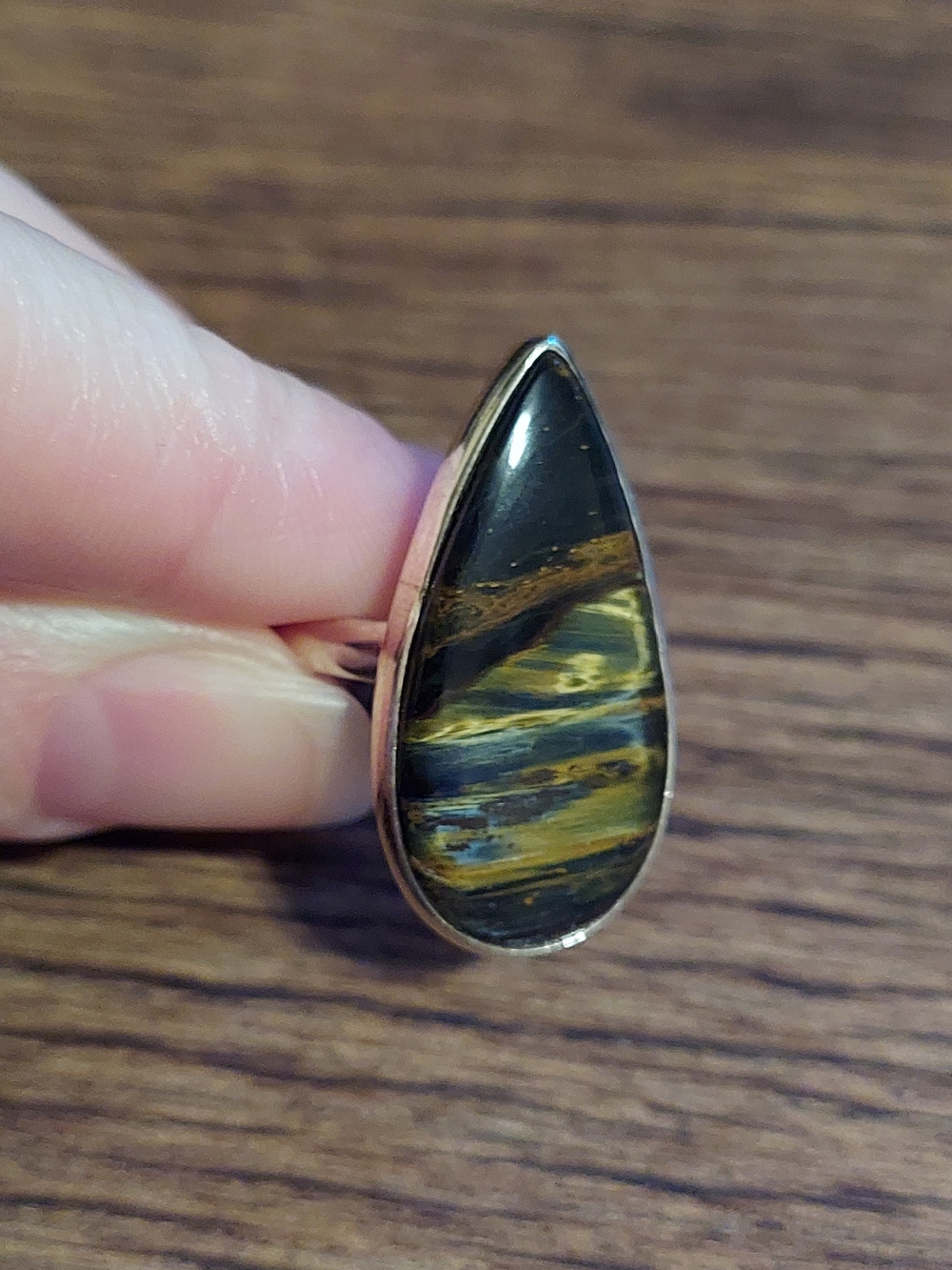 925 Sterling Silver Peitersite Large Statement Ring